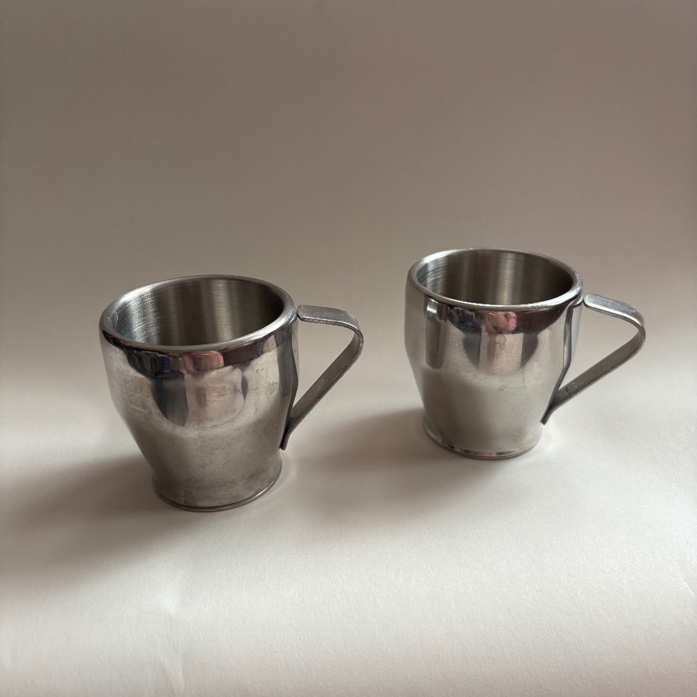 Breville Café Roma Set of 2 Espresso Cups Stainless Steel Demi Tassé Coffee Mugs